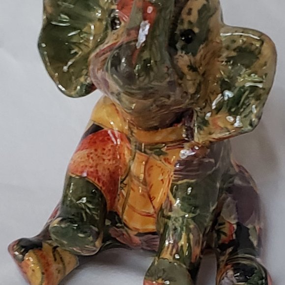 Ceramic Patchwork Elephant - Picture 2 of 3
